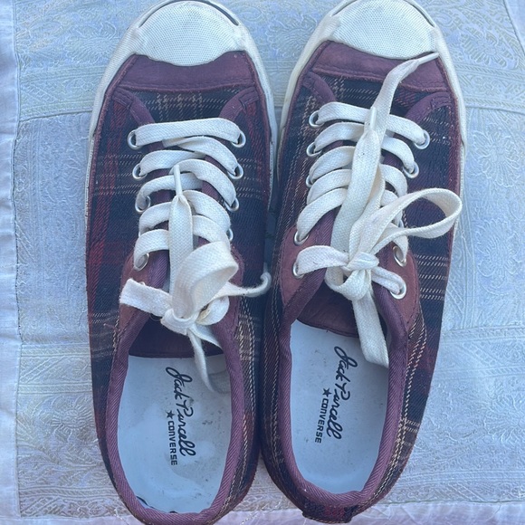 Converse Jack Purcell Plaid Checks Sneakers Mens Size 5 Womens 6.5 Unisex - Picture 10 of 13
